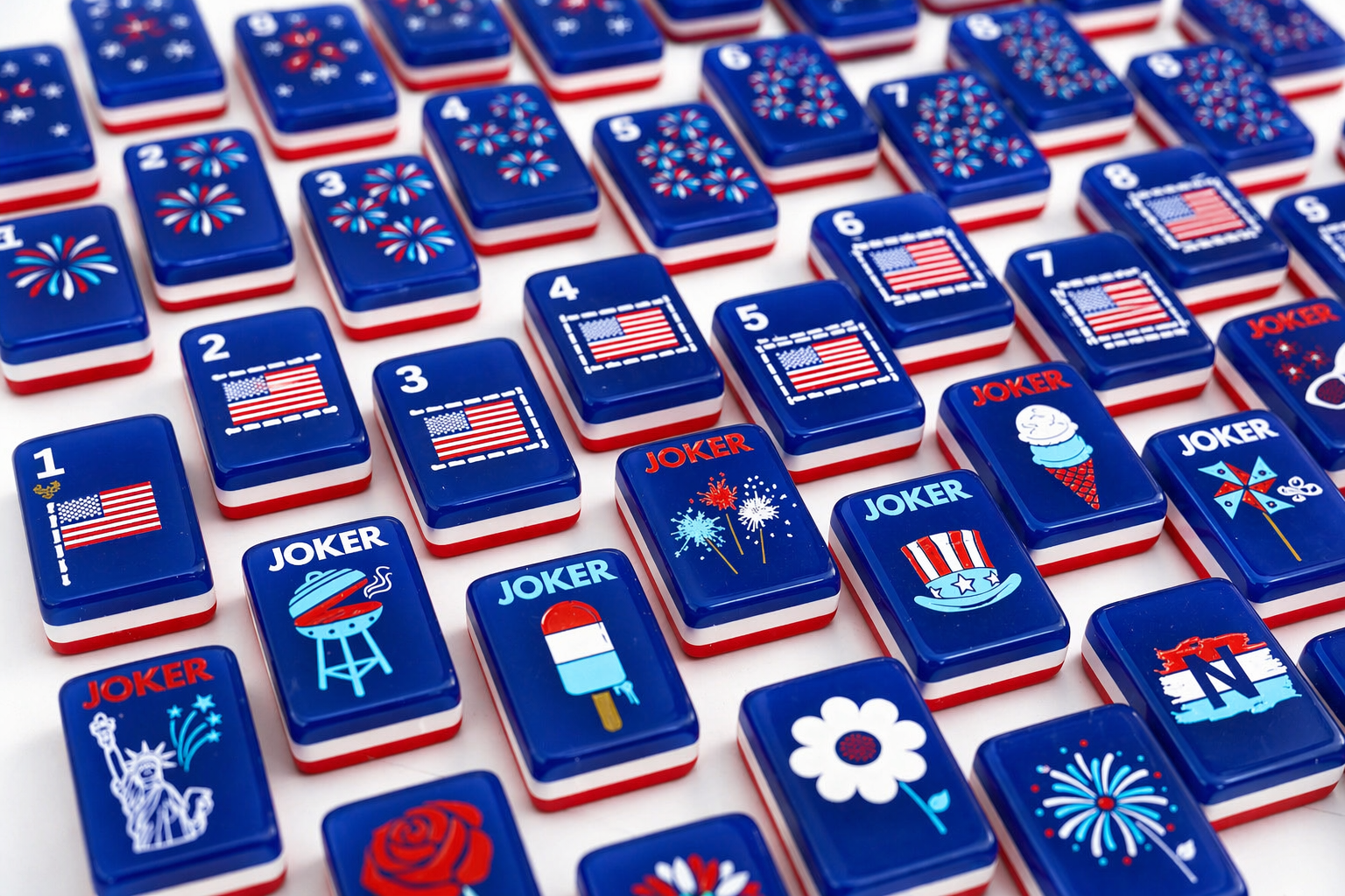 PREORDER: The Patriotic Line Mahjong Tiles (New stacked style!)