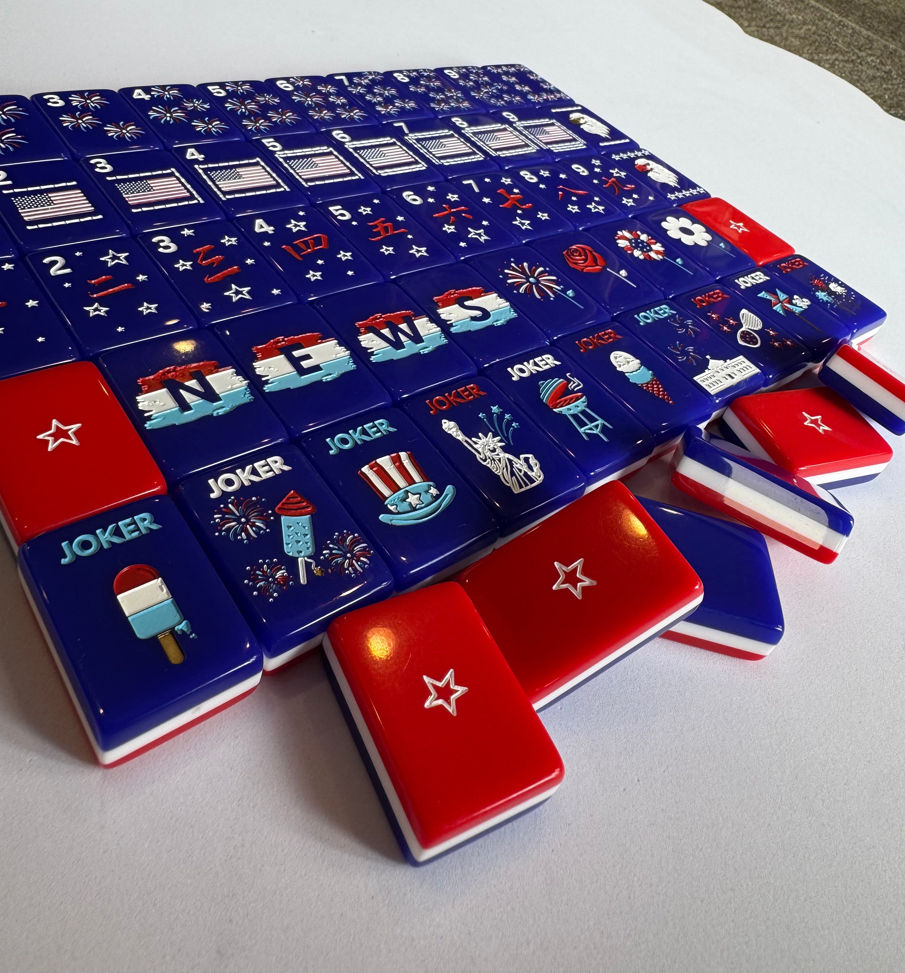 PREORDER!  The Patriotic Line Mahjong Tiles (New stacked style!)