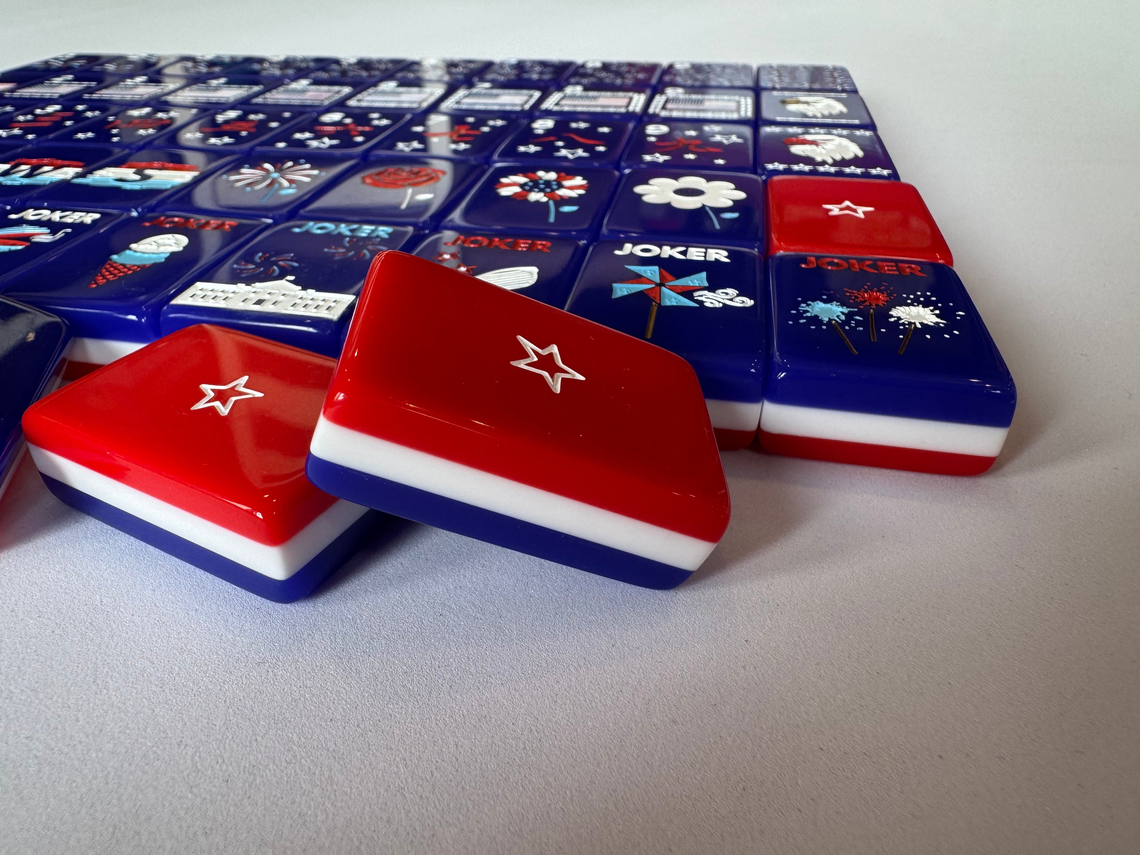 PREORDER!  The Patriotic Line Mahjong Tiles (New stacked style!)