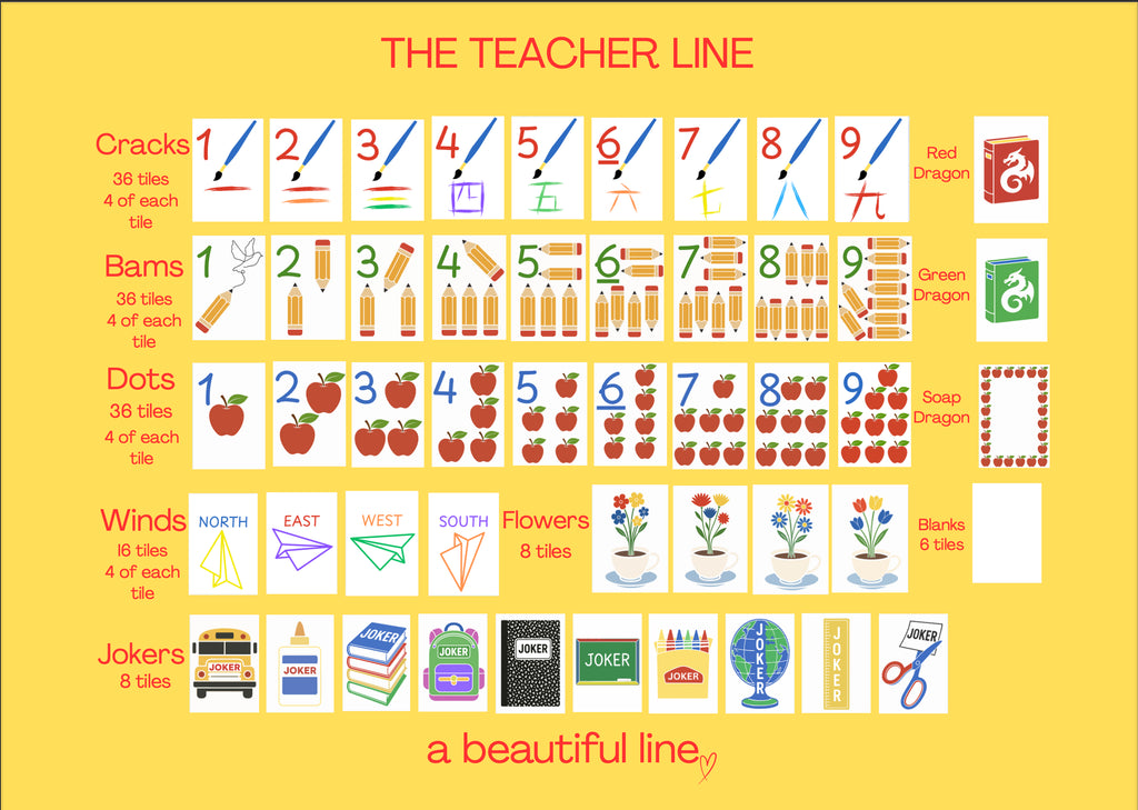 The Teacher Line Mahjong Tiles