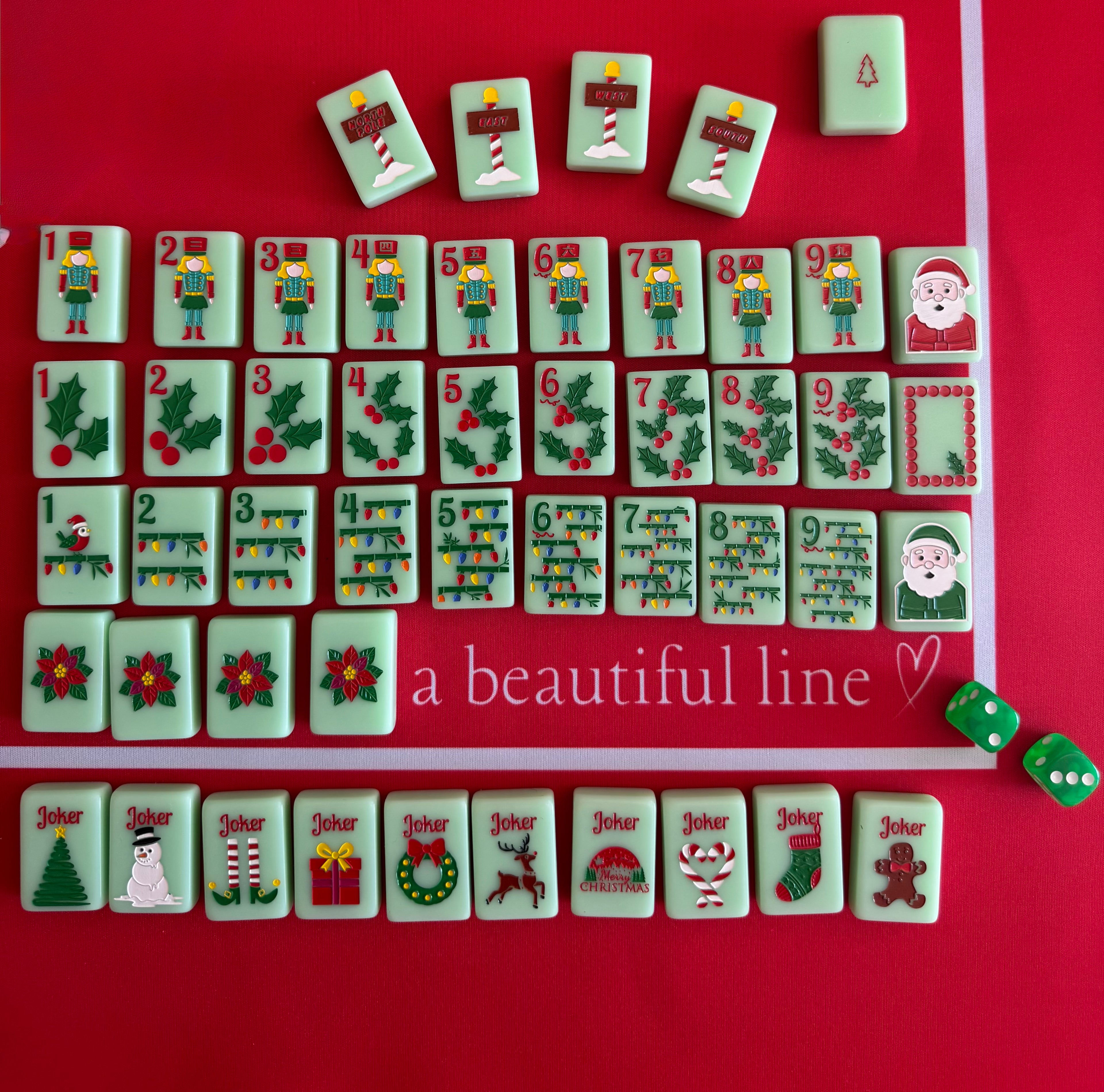The Christmas Line Mahjong Tiles